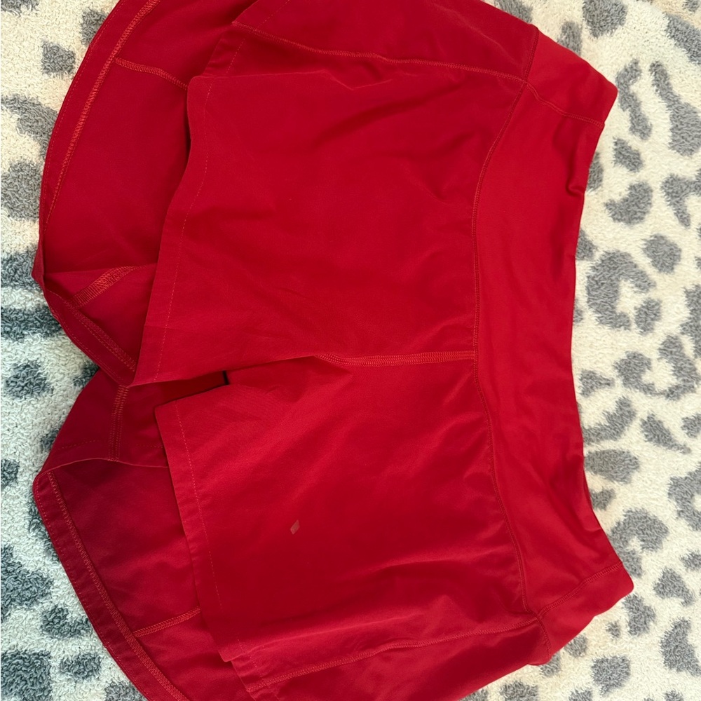 Lululemon Athletica Bold Red Athletic Shorts